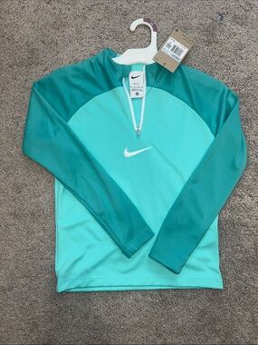 Nike Teal and Aqua Two-Tone Youth Quarter-Zip Pullover
